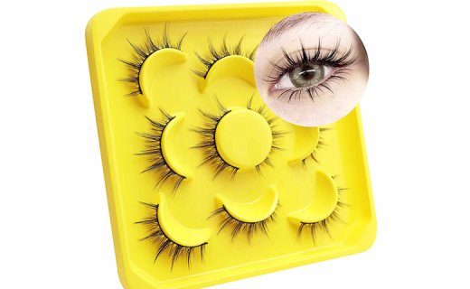 Veleasha Manga Lashes Natural Look Wispy Lashes Anime Eyelashes Lightweight False Eyelashes Look Like Individual Lashes 5 Pairs Fake Eye Lashes Pack | 6D75