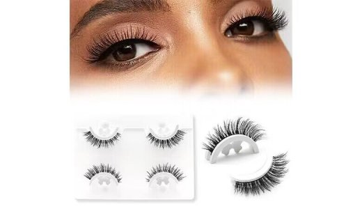 Veleasha Self Adhesive Eyelashes False Lashes Natural Look Wispy Cat Eye Lashes Reusable Self Adhesive Eyelashes without Glue 2 Pairs Pack (G2)