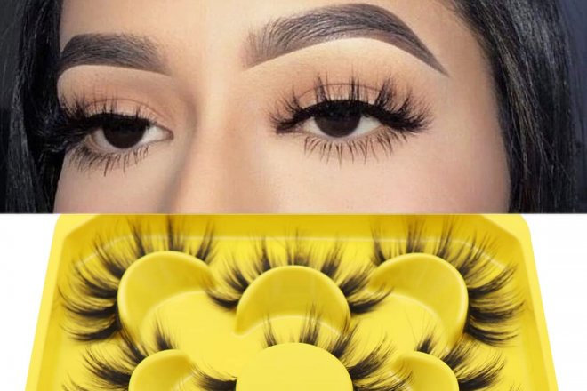 Veleasha False Eyelashes 3D Faux Mink Lashes Fluffy&Wispy False Lashes for Daily Use, 5 Pairs Glam Eye Lashes Pack | 3D07