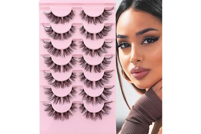 Veleasha Lash Clusters 3D Fluffy & Wispy DIY Individual Lashes Handmade & Lightweight False Eyelashes 7 Pairs Pack Natural Look Eyelashes (Cluster 01)