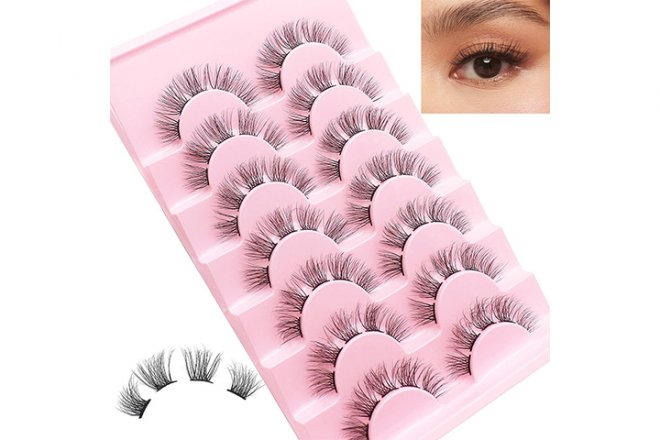 Veleasha Lash Clusters 3D Fluffy & Wispy DIY Individual Lashes Handmade & Lightweight False Eyelashes 7 Pairs Pack Natural Look Eyelashes (Cluster 02)