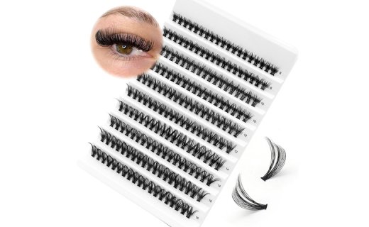 Veleasha Lash Extension 190PCS DIY Individual Lashes D Curl Eyelash Clusters 40D Wispy Eyelash Extensions