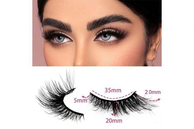 Veleasha Eyelashes Cat Eye Lashes that Look Like Extensions Fluffy Faux Mink Lashes Wispy Fox Eye Lashes Natural Look 14 Pairs Fake Eyelashes Pack (704)