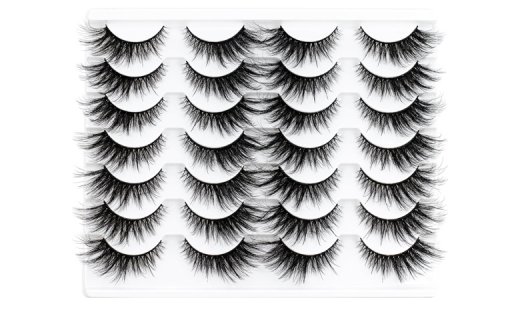 Veleasha Eyelashes Cat Eye Lashes that Look Like Extensions Fluffy Faux Mink Lashes Wispy Fox Eye Lashes Natural Look 14 Pairs Fake Eyelashes Pack (704)