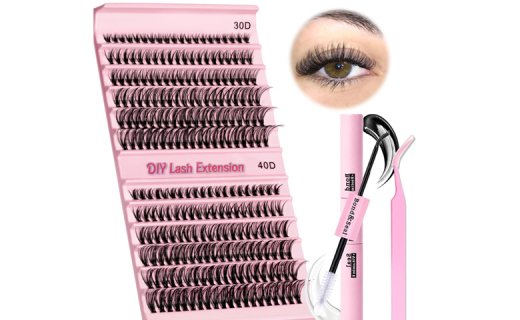 Veleasha Lash Extension Kit 240PCS DIY Individual Lashes with Lash Bond and Seal and Lash Tweezers