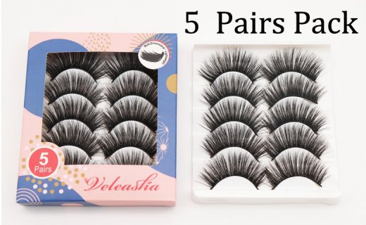 Veleasha Silk Lashes Strip 5 Pairs 3D01