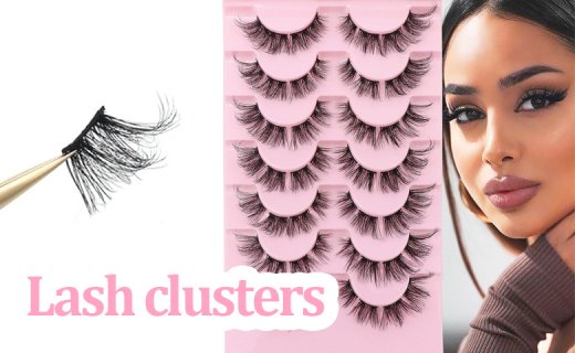 Veleasha Lash Clusters 3D Fluffy & Wispy DIY Individual Lashes Handmade & Lightweight False Eyelashes 7 Pairs Pack Natural Look Eyelashes | Cluster Lashes 01