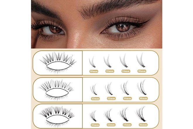 Veleasha Eyelash Clusters Multi-type Mixed Bottom Lashes