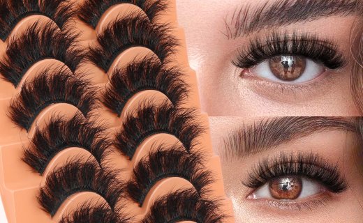 Veleasha Fluffy Lashes D Curl Faux Mink Eyelashes Soft Volume False Eyelashes