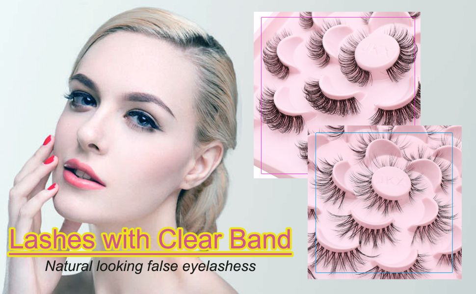 Lashes with clear band